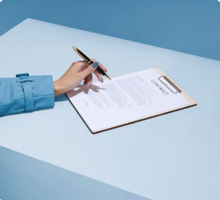 Signing insurance documents representing cargo insurance